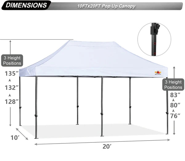 10 x 20 White Commercial Grade Tent Canopy