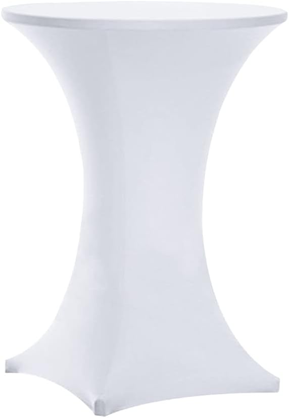 Cocktail Table Spandex Tablecloth (White)
