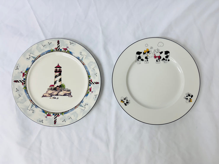 Dinner Plates: Cow and Lighthouse China (13)