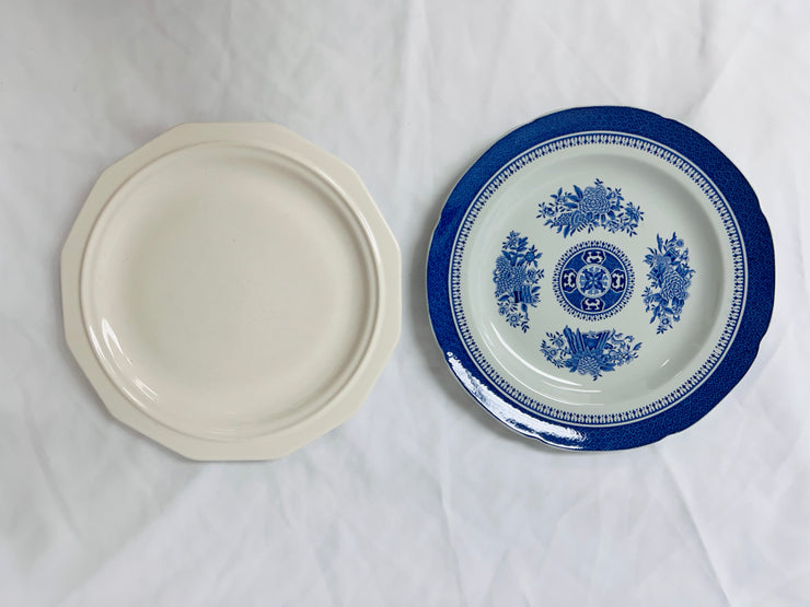 Dinner Plates: Blue Pattern and White (27)