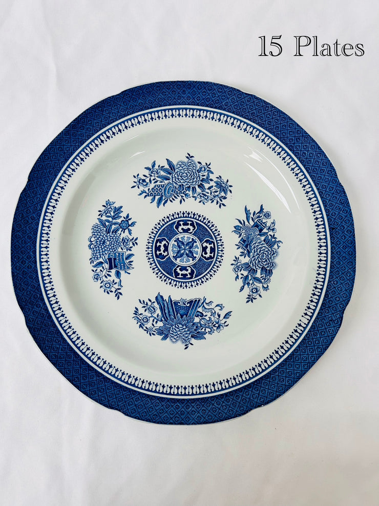 Dinner Plates: Blue Pattern and White (27)
