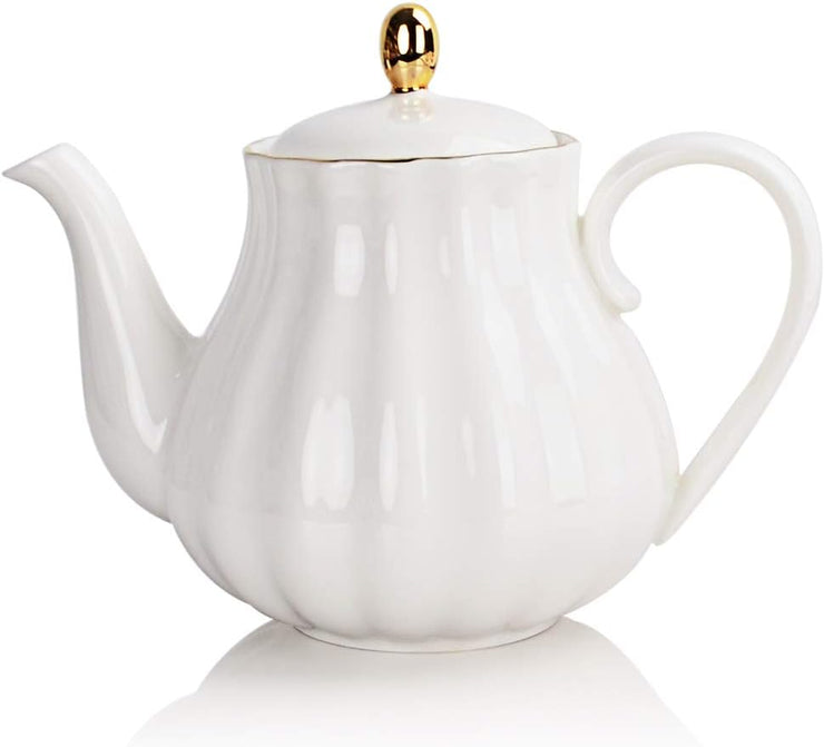 Tea Party: Ceramic White Teapot (28oz)