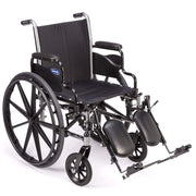 Black Wheelchair for Rent with Footrests and Leg Pads