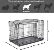 Medium Double Door Dog Crate (36 Inches)