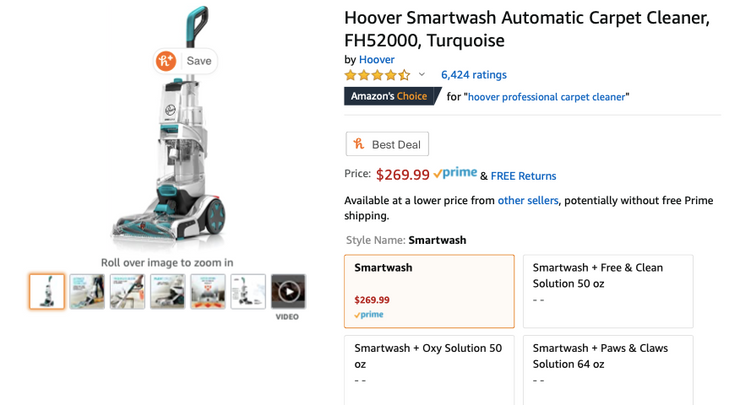 Hoover Smartwash Automatic Carpet Cleaner