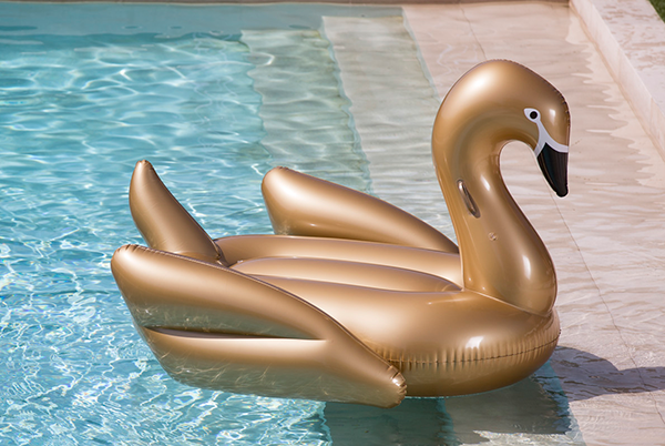 Swan Pool Float Gold Giant Swan Pool Float – Rent Heron