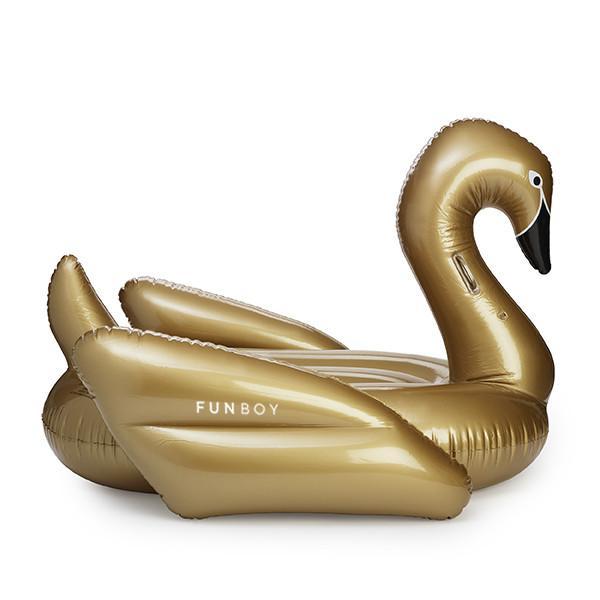 giant gold swan pool float