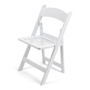 Slatted White Resin Chairs